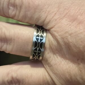 Now + Forever Men's Wedding Band Stainless Steel/Black Ion-Plating Size 13